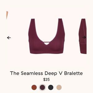 Lively Seamless Deep V Bralette Eggplant Small